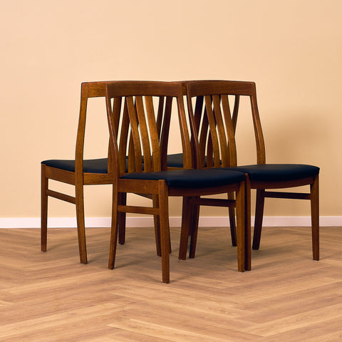 Swedish dining chairs in teak