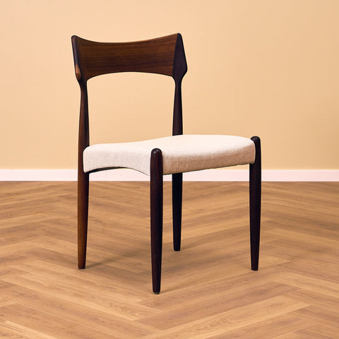 Danish set of 4 dining chairs in Santos rosewood by Christian Linneberg