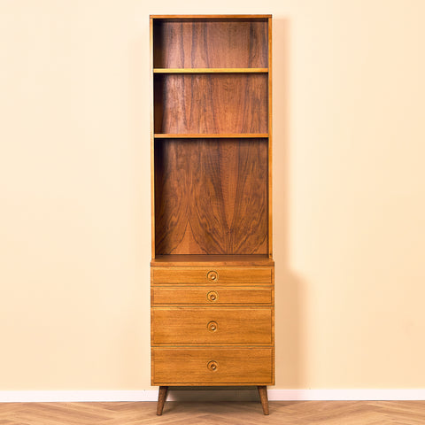 Swedish bookshelf in walnut by Bertil Fridhagen for Bodafors