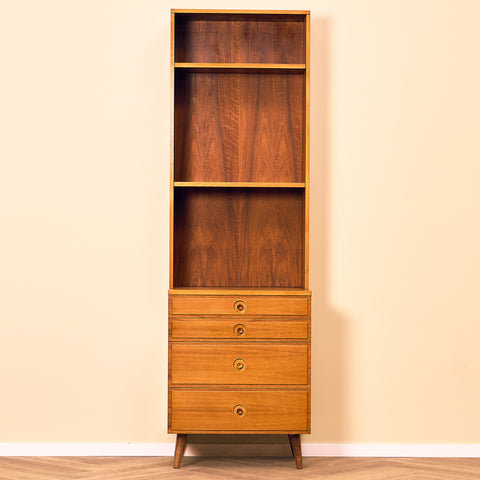 Swedish bookshelf in walnut by Bertil Fridhagen for Bodafors