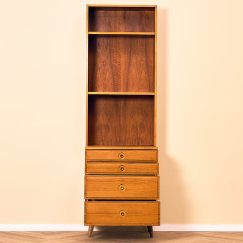 Swedish bookshelf in walnut by Bertil Fridhagen for Bodafors