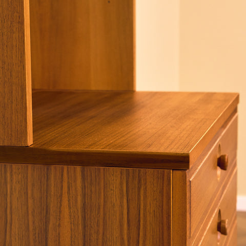 Swedish bookshelf in walnut by Bertil Fridhagen for Bodafors