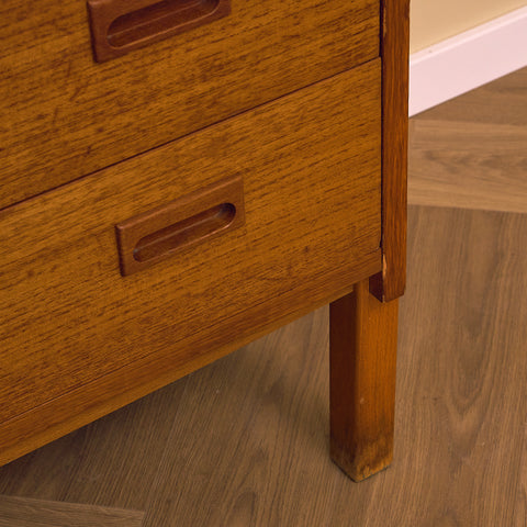 Swedish chest of drawers in teak and beech