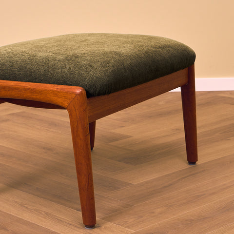 Swedish armchair and stool in teak by Bröderna Andersson, Ekenässjön