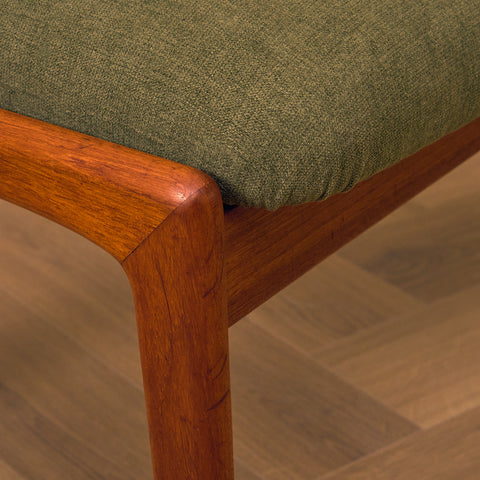 Swedish armchair and stool in teak by Bröderna Andersson, Ekenässjön