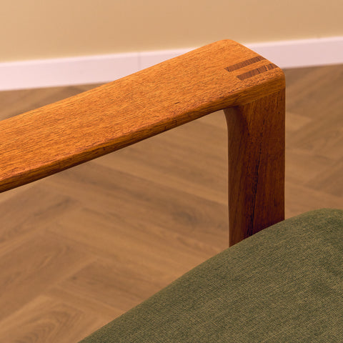 Swedish armchair and stool in teak by Bröderna Andersson, Ekenässjön