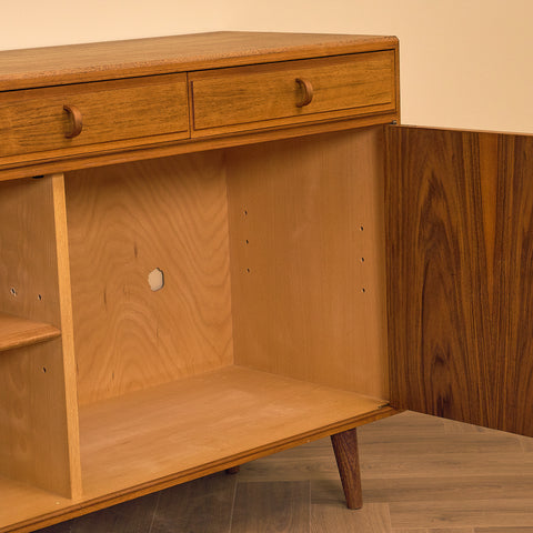 Swedish sideboard in walnut by Bertil Fridhagen for Bodafors, model 'Fasett'