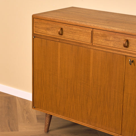 Swedish sideboard in walnut by Bertil Fridhagen for Bodafors, model 'Fasett'