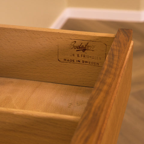 Swedish chest of drawers in walnut by B. Fridhagen for Bodafors