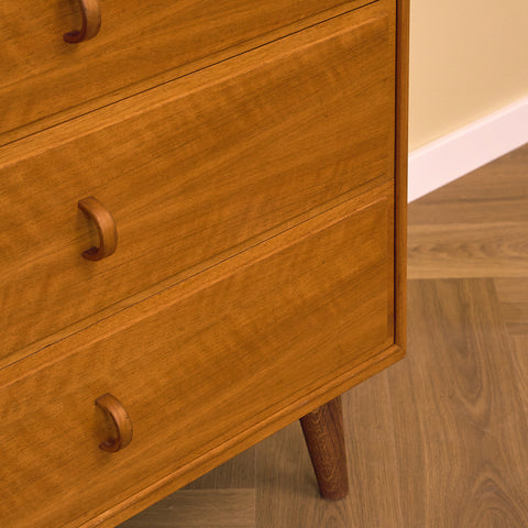 Swedish chest of drawers in walnut by B. Fridhagen for Bodafors