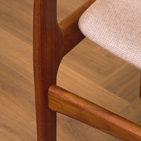 Set om 4 danska matstolar i teak av Erik Buch för O.D. Møbler