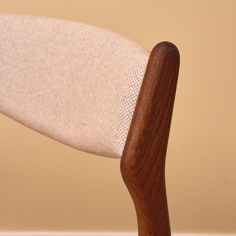 Set om 4 danska matstolar i teak av Erik Buch för O.D. Møbler