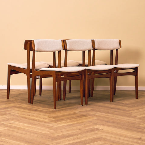 Danskt set med 6 matstolar från Thorso Mobelfabrik