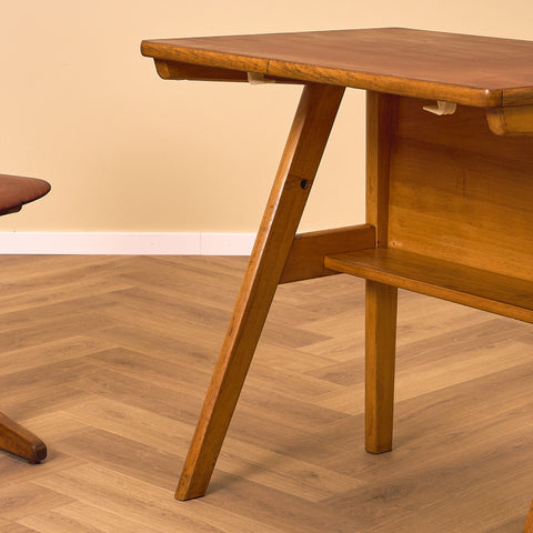 German writing desk and chair in cherry and beech by Adam Stegner for Pagholz Flöttoto