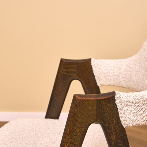 Danska matstolar i massiv ek av Kai Kristiansen för Schou Andersens Möbelfabrik A/S, modell 'Kompass'