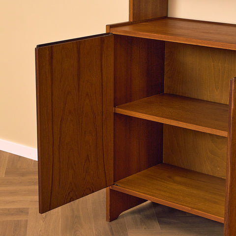 Swedish polyform shelving system in teak