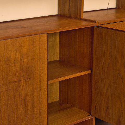Swedish polyform shelving system in teak