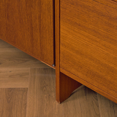 Swedish polyform shelving system in teak