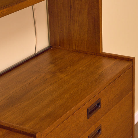 Swedish polyform shelving system in teak