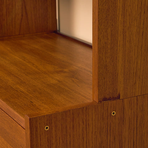 Swedish polyform shelving system in teak