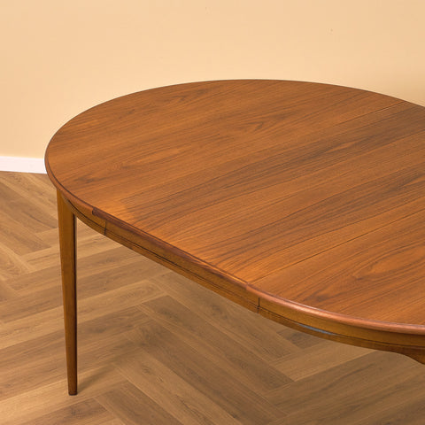 Swedish round dining table in walnut by Svante Skogh, model "Vindö"