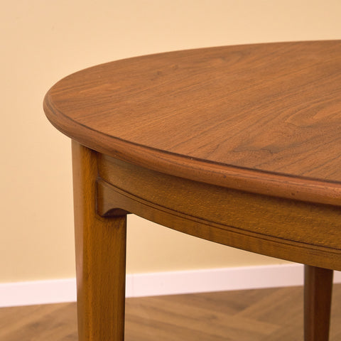 Swedish round dining table in walnut by Svante Skogh, model "Vindö"