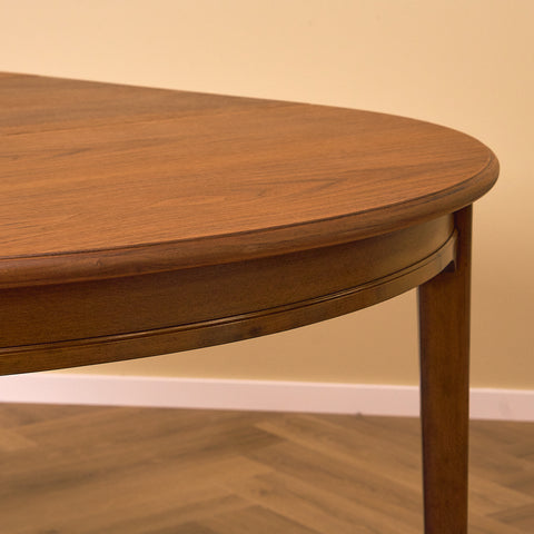 Swedish round dining table in walnut by Svante Skogh, model "Vindö"