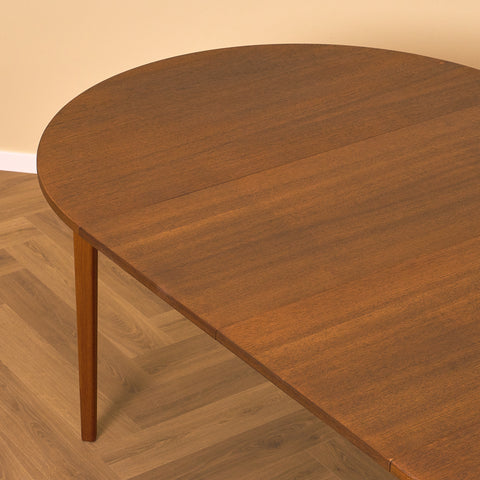 Swedish round dining table in stained teak