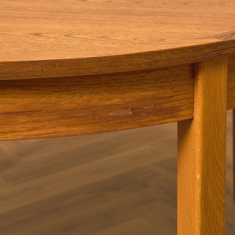 Swedish round dining table in teak by Nils Jonsson for Troeds