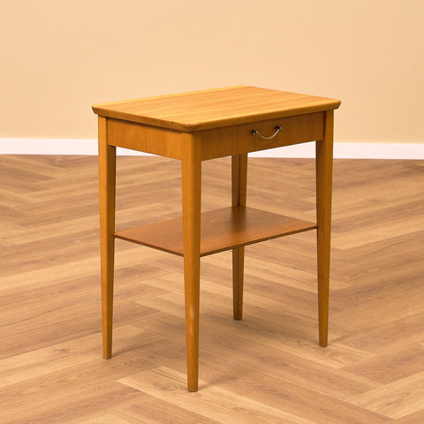 Swedish bedside tables in elm & beech by Björkås Möbelfabrik