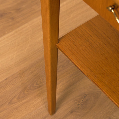 Swedish bedside tables in elm & beech by Björkås Möbelfabrik