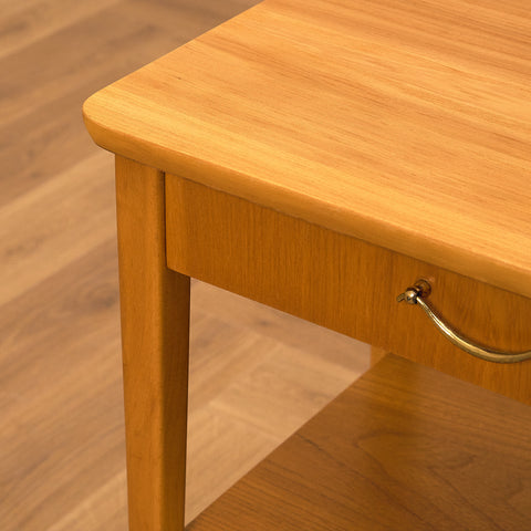 Swedish bedside tables in elm & beech by Björkås Möbelfabrik