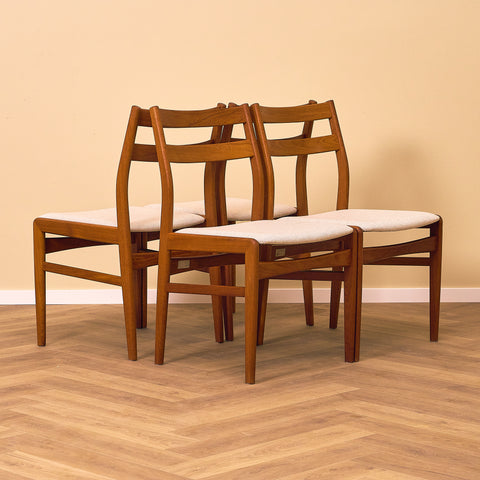 Swedish dining chairs in solid teak
