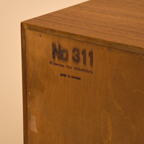 Swedish chest of drawers in teak by Wirserum's new furniture factory