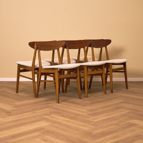 Danish dining chairs in teak & beech by Farstrup, model '210'