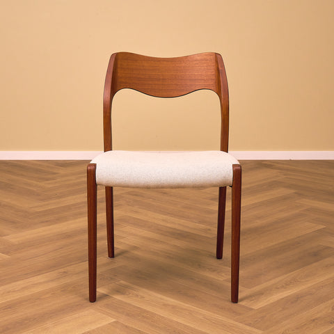 Danish set of dining chairs in teak, 'model 71' by Niels O. Moller for J.L. Møllers Møbelfabrik