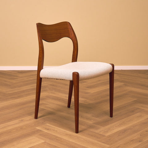 Danish set of dining chairs in teak, 'model 71' by Niels O. Moller for J.L. Møllers Møbelfabrik