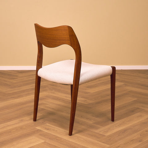 Danish set of dining chairs in teak, 'model 71' by Niels O. Moller for J.L. Møllers Møbelfabrik