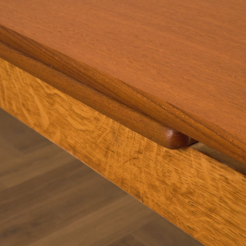 Large Danish rectangular dining table in teak & oak by Borge Mogensen