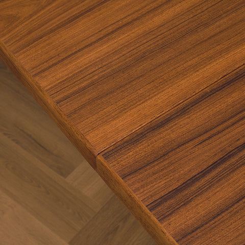 Rare Danish round dining table with 6 extensions in walnut