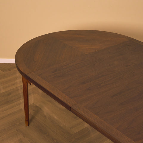 Swedish round dining table in walnut