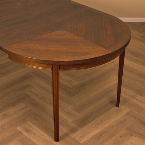 Swedish round dining table in walnut