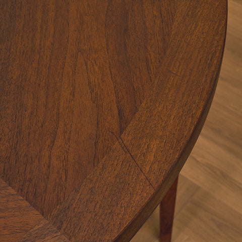 Swedish round dining table in walnut