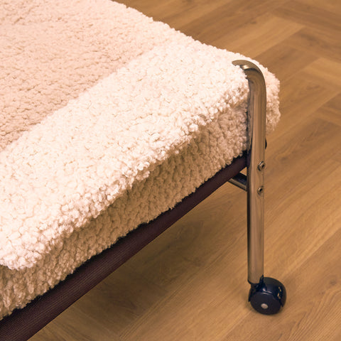 Swedish chrome armchair in teddy by Noboru Nakamura, 1970s