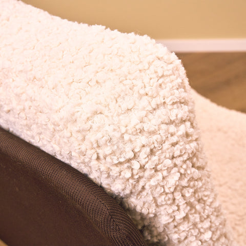 Swedish chrome armchair in teddy by Noboru Nakamura, 1970s