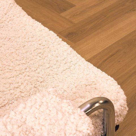 Swedish chrome armchair in teddy by Noboru Nakamura, 1970s