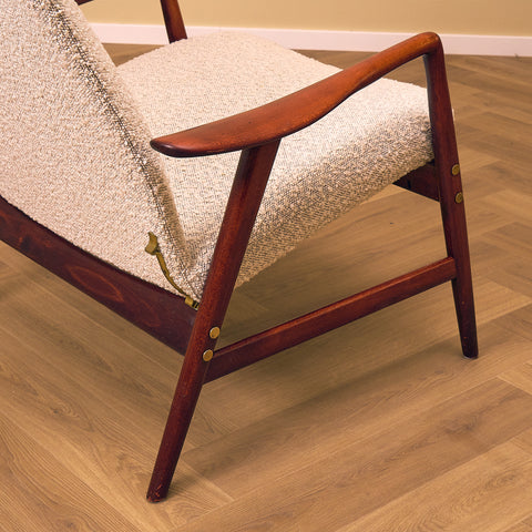 Swedish armchair in solid beech wood by Alf Svensson, model "Kontur"