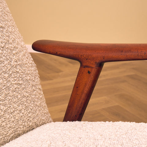 Swedish armchair in solid beech wood by Alf Svensson, model "Kontur"