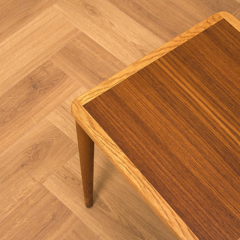 Swedish teak and oak side table by Yngve Ekström, model "Cubus II"