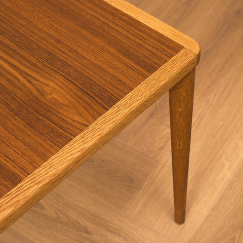 Swedish teak and oak side table by Yngve Ekström, model "Cubus II"